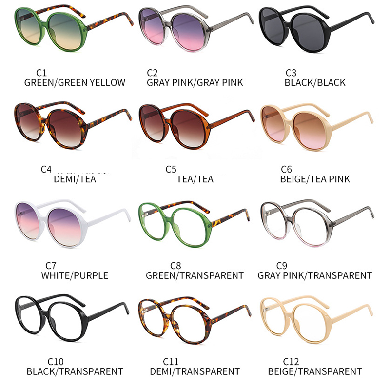 Lunettes de soleil à monture ronde femmes rétro marque Designer marron noir surdimensionné dame lunettes de soleil Vintage mode en plein air conduite nuances homme luxe