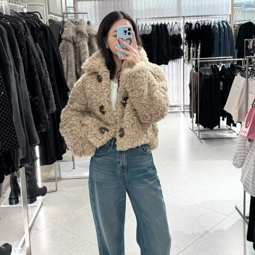 Veste à col rabat pour femme, manches longues, boucle de corde polyvalente, couleur unie, nouveau Style d'hiver, manteau à la mode, nouvelle collection 2026