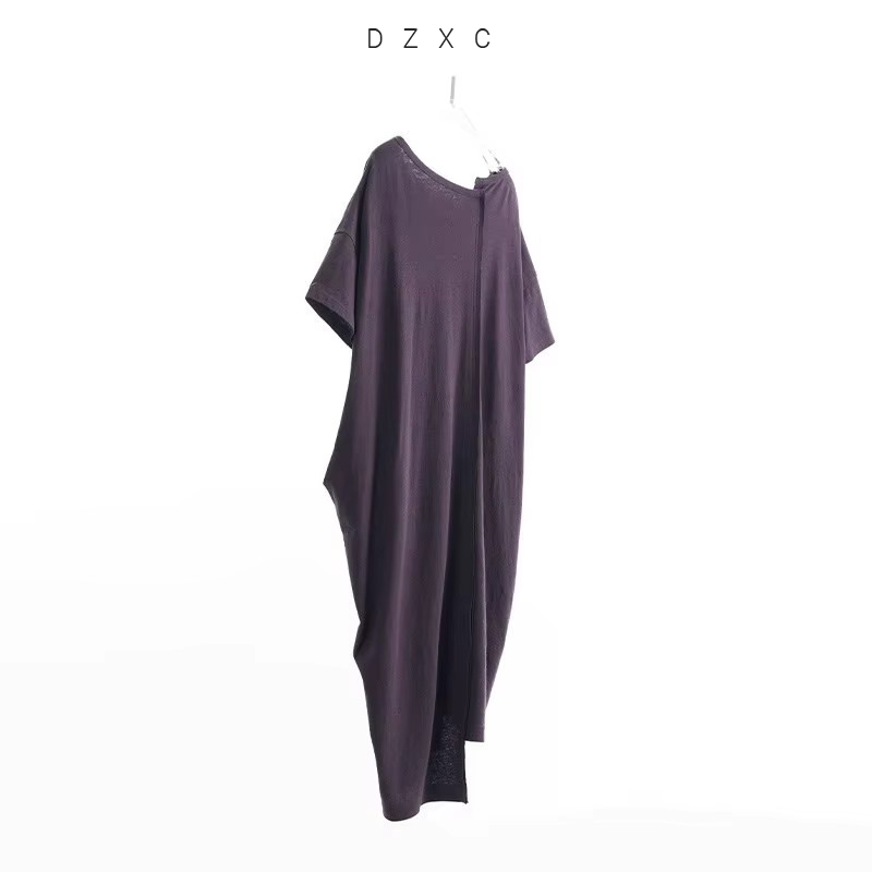 Jupe longue décontractée pour femmes, jupe asymétrique mi-longue, robe t-shirt en coton et lin, coupe ample, nouveau style d'été
