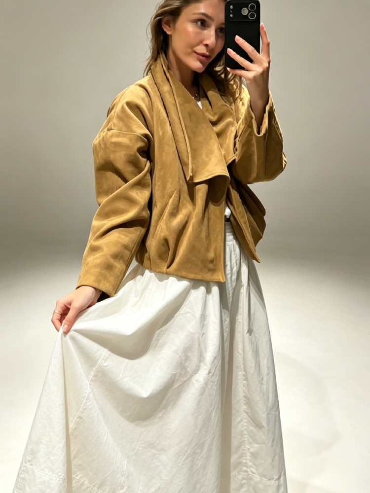 Manteau court décontracté ouvert sur le devant pour femme, col à revers, manches à revers larges, sans bouton, veste oversize chic pour le bureau ou la rue