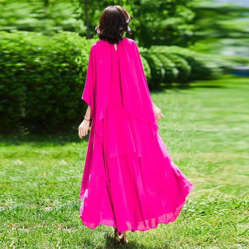Robe Éducative en Mousseline de Soie pour Femme, Tenue Étrangère, Fine, à la Mode, Élégante, 2024