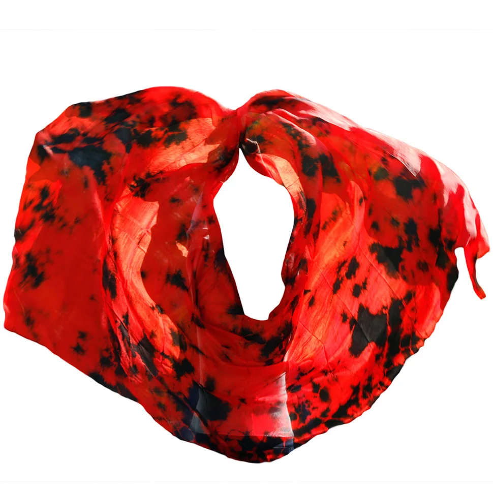 100% soie Performance danse couleur unie Texture claire voile châles femmes écharpe Costumes accessoires danse du ventre voiles 250 cm x 110 cm