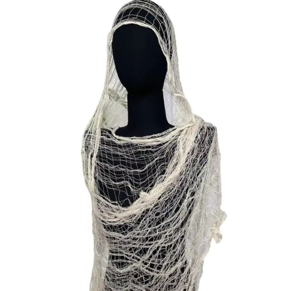 Écharpe légère et tendance en détresse, châle décontracté, couleur unie, trou en maille, photographie, vêtements de rue