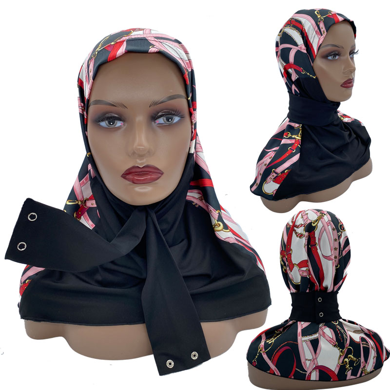 Écharpe de Sauna Musulmane Respirante, Hijab avec Fermeture à Pression, Bonnet Uni, Châle de Tête, Turban, Chapeau Islamique, Sous Casquette