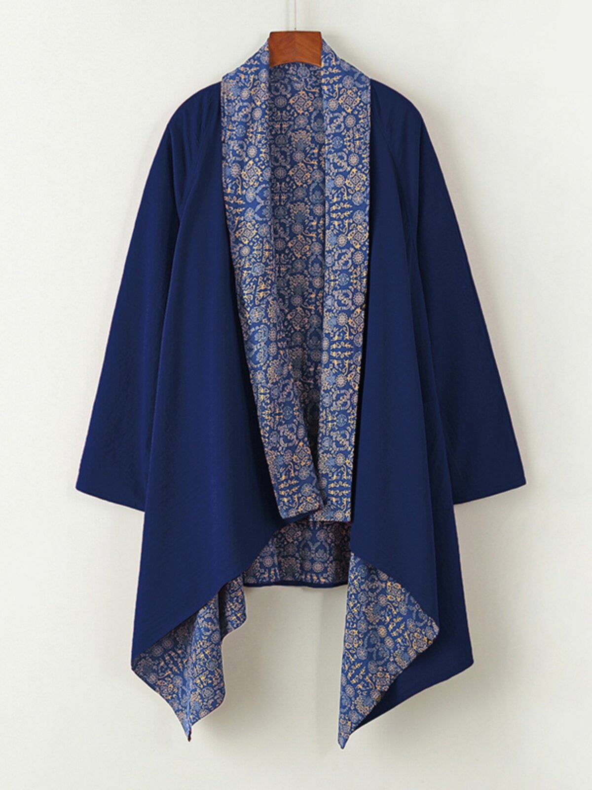 Kimono Cardigan pour Homme, Costume de Samouraï Japonais, Haori Yukata en Coton et Lin, Streetwear, Robe Ethnique Rétro, Veste Cape Double Face