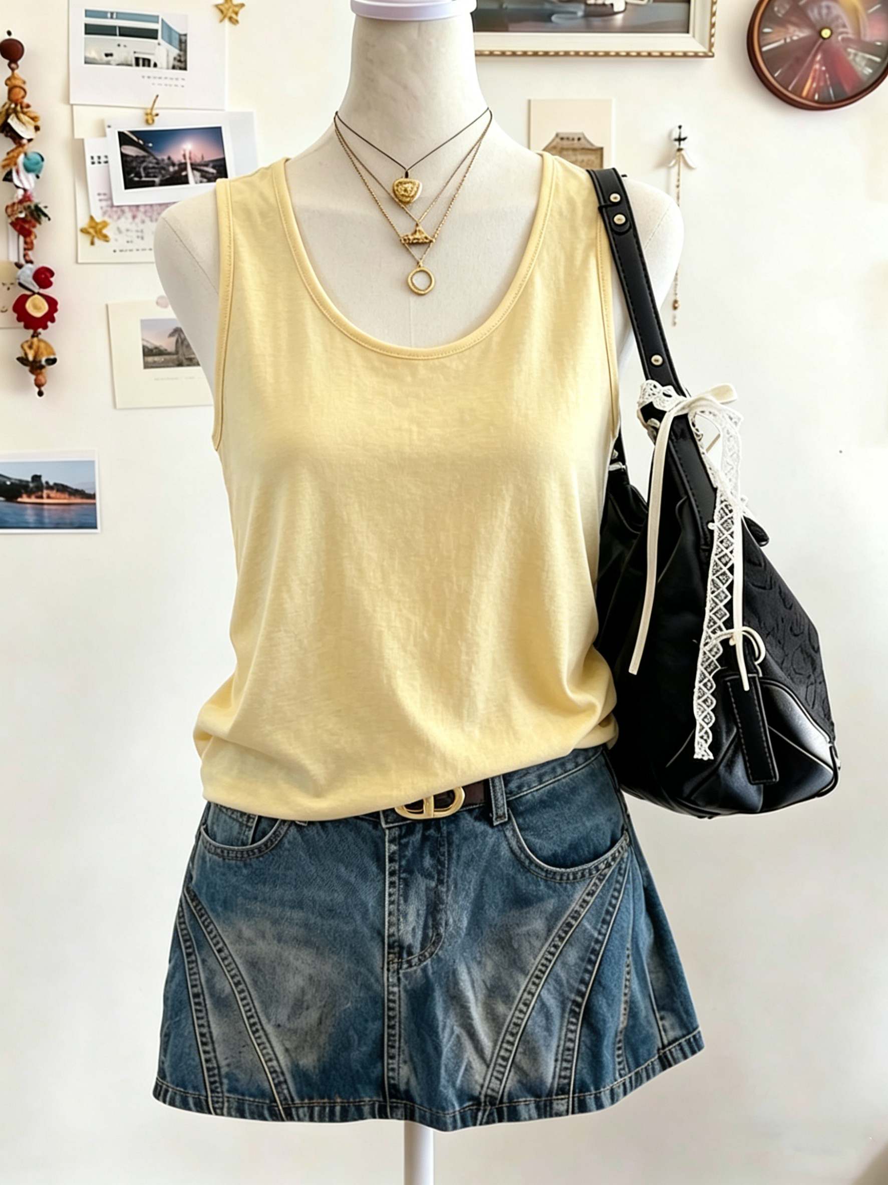 Débardeur ample coréen Y2K pour femme, doux, décontracté, d'été, sans manches, style streetwear, polyvalent, respirant, tendance