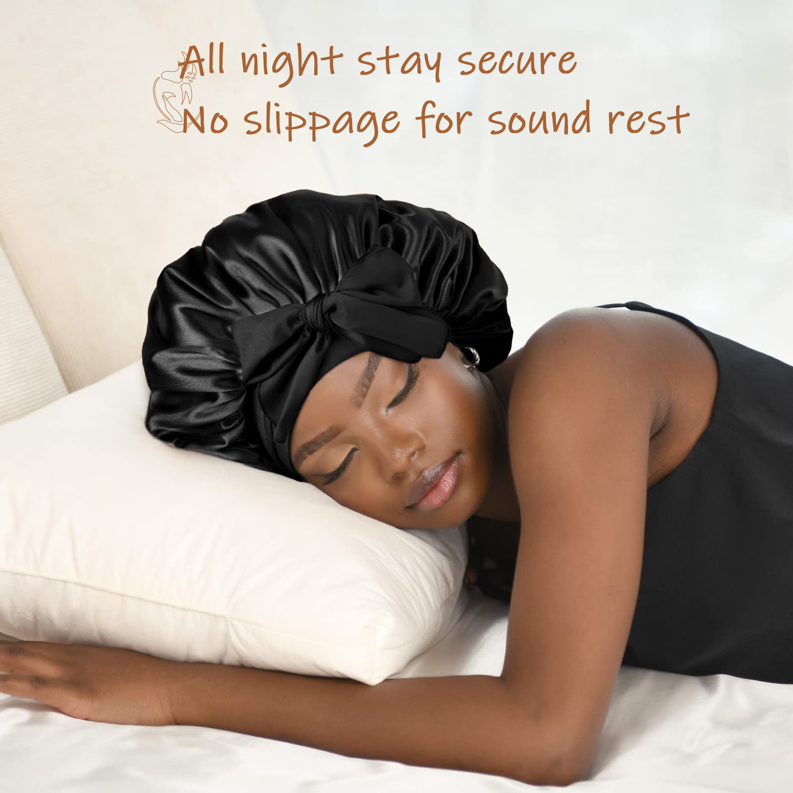 Nouveau Bonnet en soie pour dormir femmes Bonnet en Satin Bonnet de cheveux bonnet de nuit écharpe enveloppement pour cheveux bouclés avec bandeau pour cheveux bouclés Ha