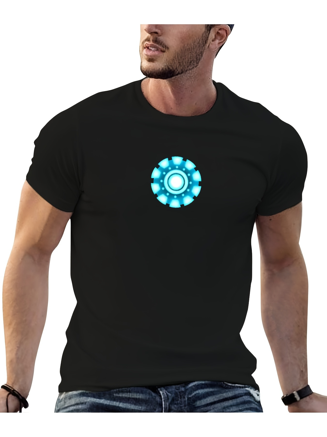 T-shirt Arc Reactor, T-shirt surdimensionné de créateur à manches courtes pour hommes, chemise décontractée unisexe de style streetwear à coupe ample.