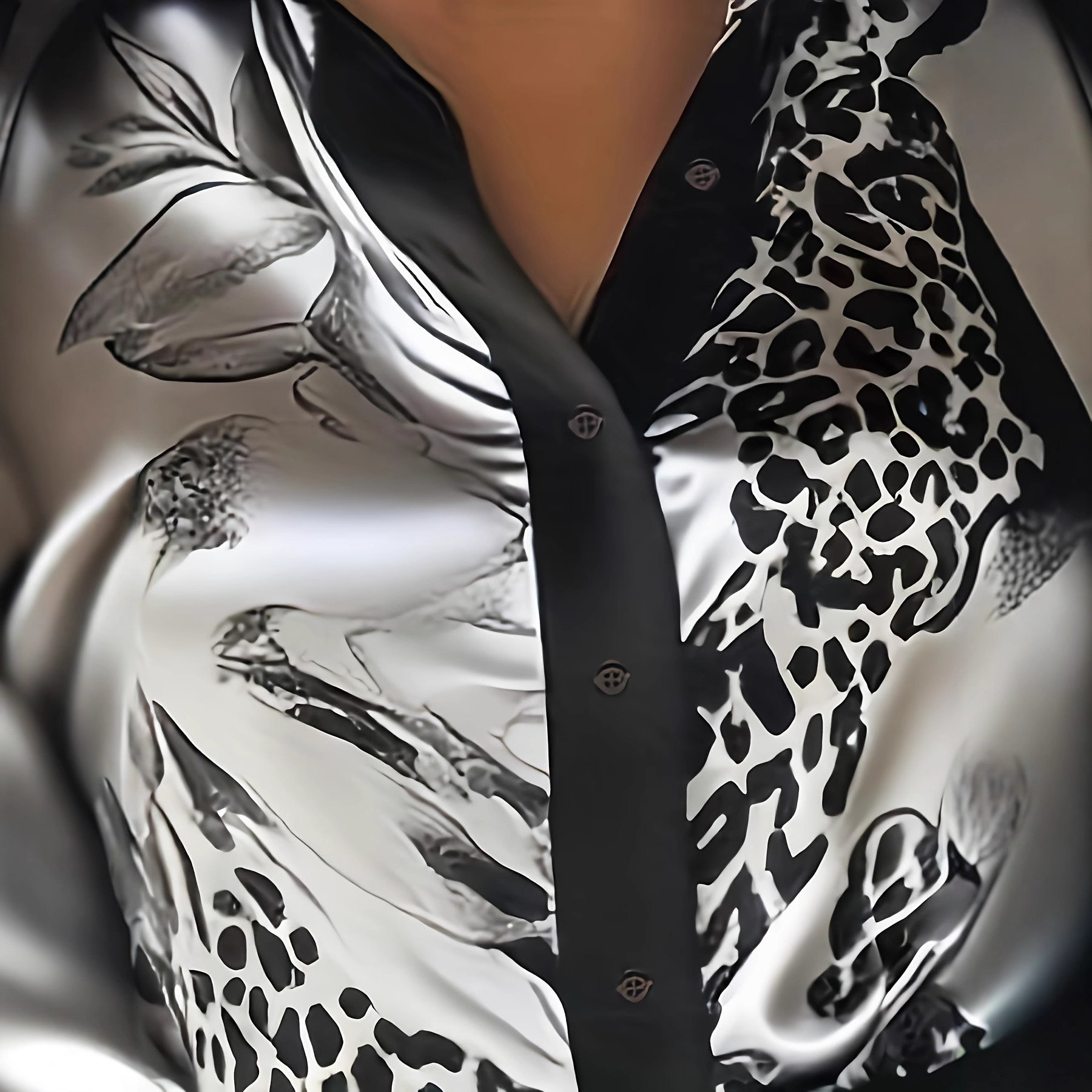 Chemises en Satin pour femmes, mode léopard, chemisier à manches longues, travail, chemise boutonnée, haut féminin, chemises élégantes, chemisiers, automne 2025