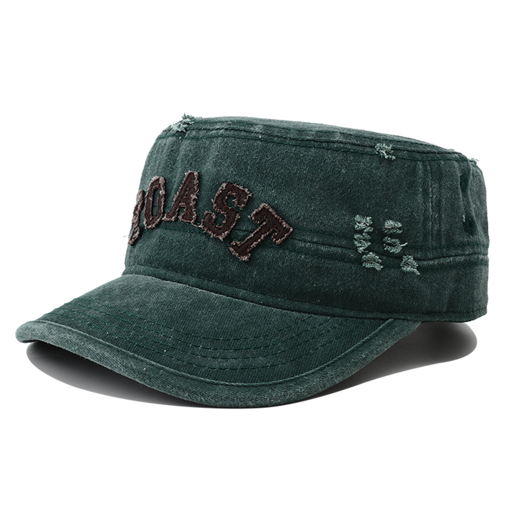 Casquette de Baseball unisexe pour hommes et femmes, chapeau plat rétro Vintage noir vert, casquette militaire réglable en coton lavé, nouvelle collection 2024