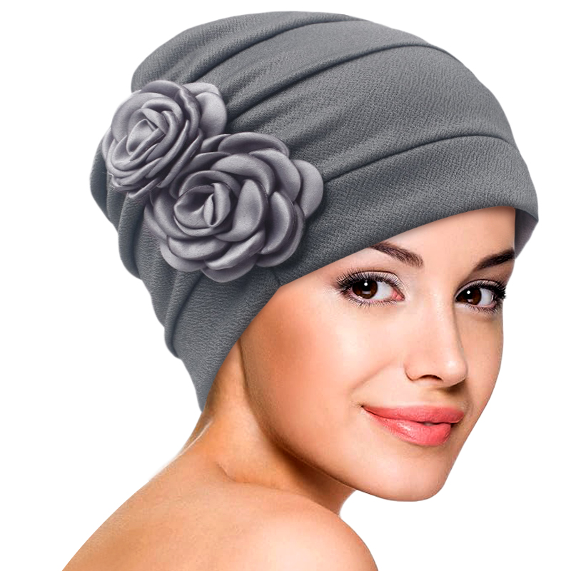 Bonnet turban musulman pour femme, couvre-chef souple, bonnets pour perte de cheveux, chapeau de chimio contre le cancer, hijab islamique, couleur unie, fleur décorative, nouveau