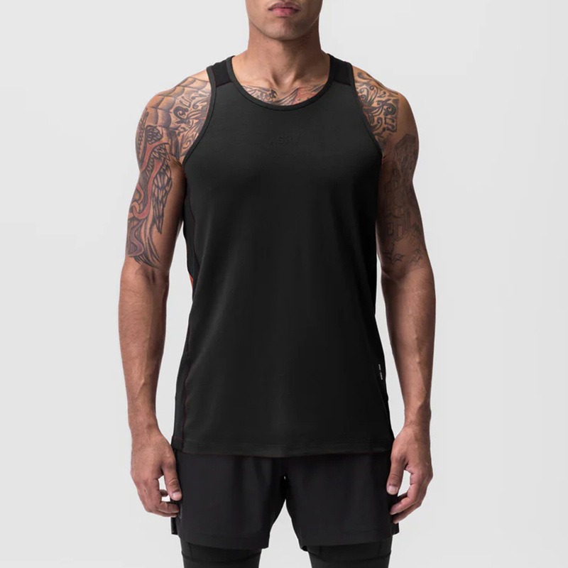 Débardeur musculaire épissé d'été pour hommes, gilet de gymnastique respirant à séchage rapide, chemise de sport sans manches, vêtements de sport de Fitness à haute élasticité, tendance ‌