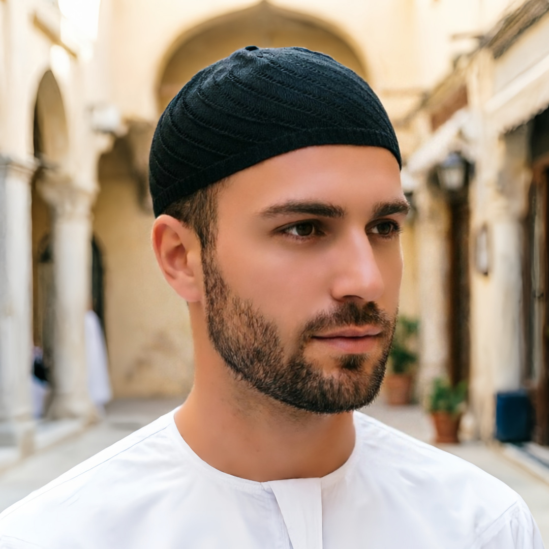 Chapeau de prière en maille tricotée pour hommes musulmans, foulard islamique, chapeau indien juif pour le Ramadan, bonnet pour hommes arabes musulmans.