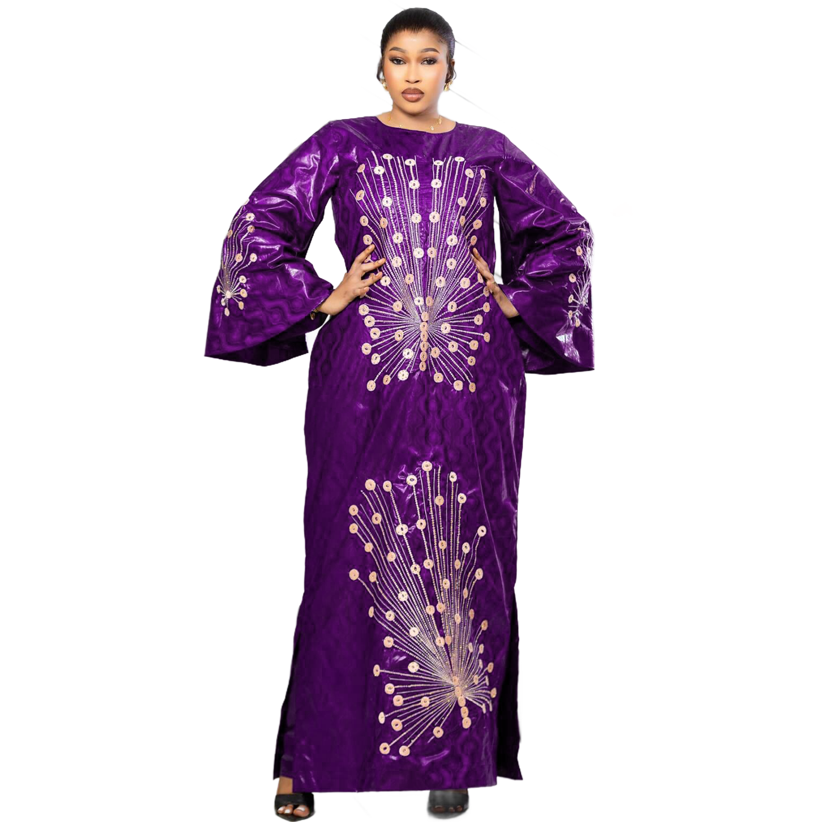 Robes africaines pour femmes, luxe, tissu boubou, broderie riche et élégante
