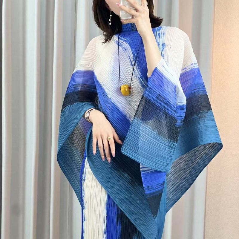 Miyake – écharpe plissée japonaise pour femmes, pull de styliste, vêtements d'extérieur mi-longs, châle, chemise en mousseline de soie, sans plis, nouvelle collection