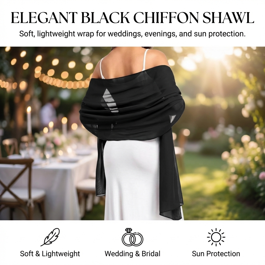 Écharpe en mousseline légère et douce pour femme, châle de mariage, protection solaire pour mariée, idéale pour les activités de plein air