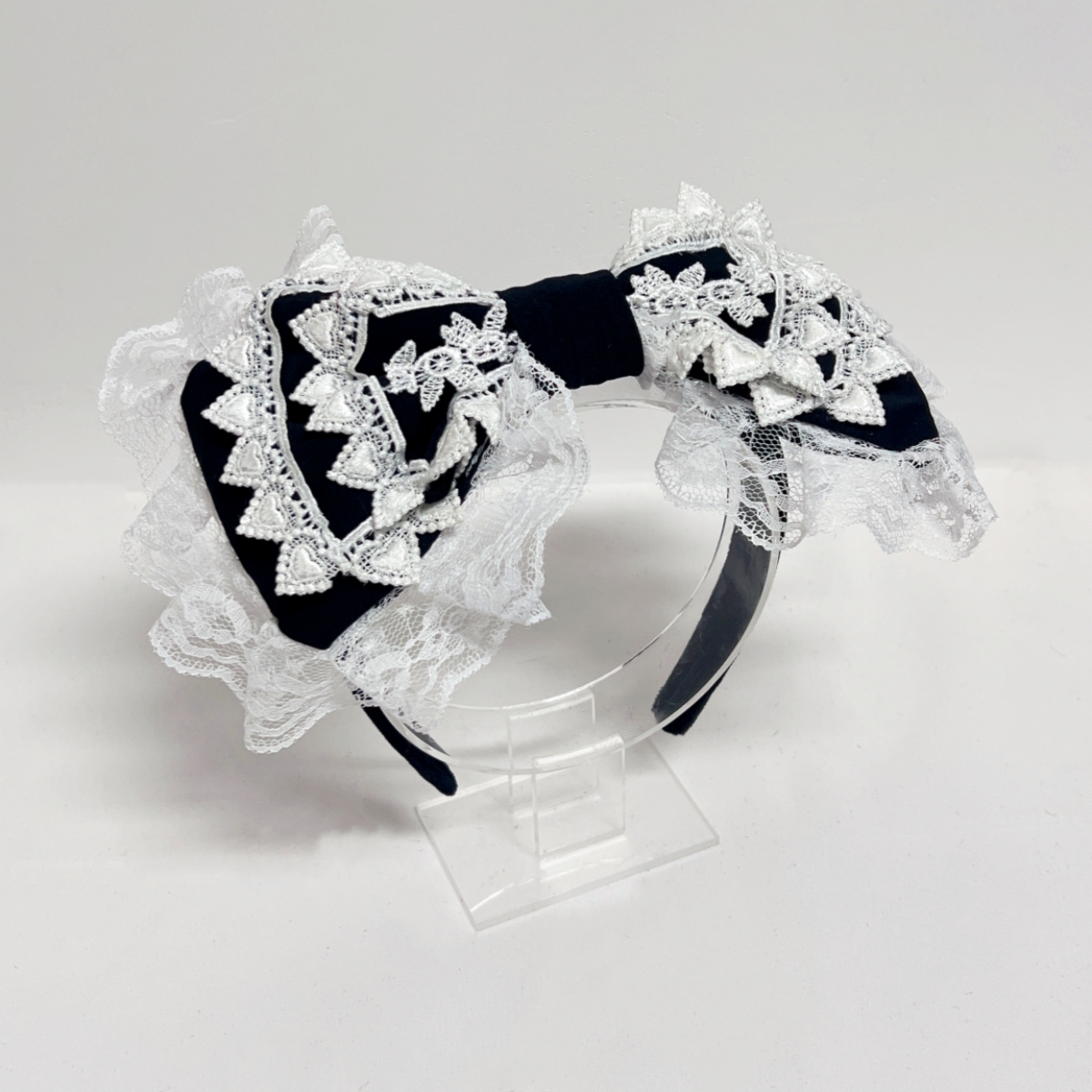Cerceau de cheveux à gros nœud Kawaii, bandeau rétro victorien en dentelle, Anime doux, Lolita, demoiselle d'honneur, fête de thé, coiffure Cosplay B2263