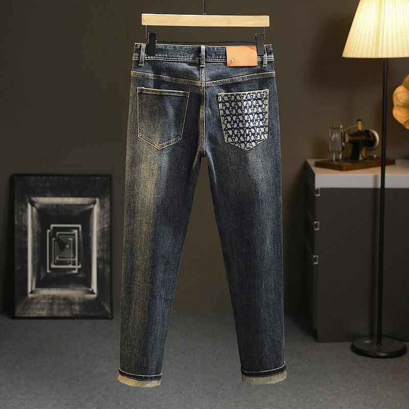 Jean de Luxe observateur pour Homme, Polyvalent, Haut de Gamme, Décontracté, Abordable, Mode Slim, Fjm, Nouvelle Collection Printemps Automne 2024