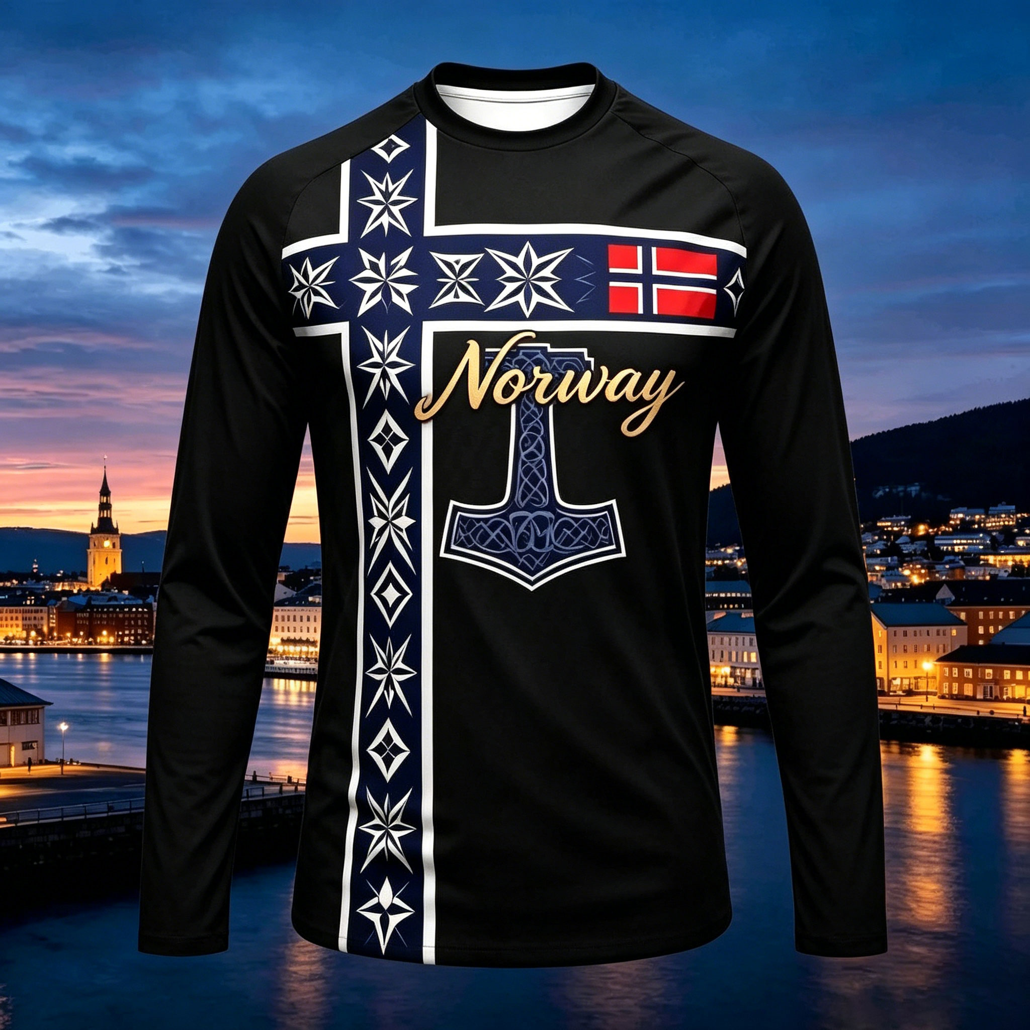 Maillot de football à manches longues Norvège 2026 en polyester respirant à séchage rapide