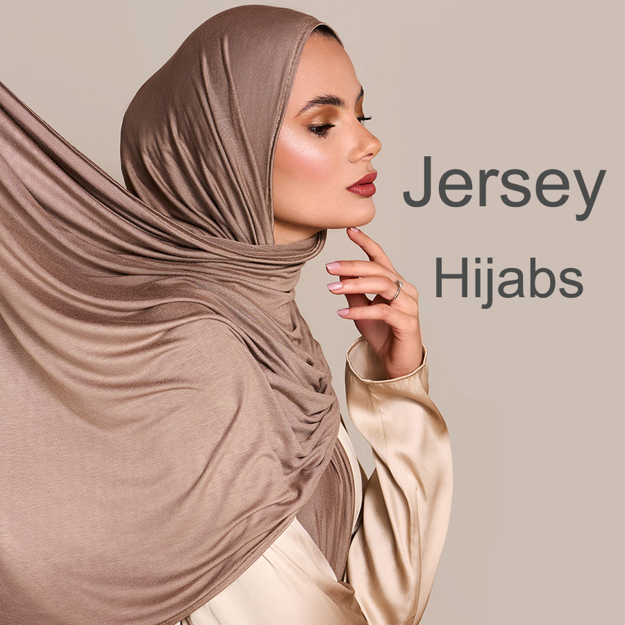 Foulard Hijab en Jersey de coton Modal, Long châle musulman, Turban uni et doux, couvre-chef pour femmes, bandeau africain 170x60cm