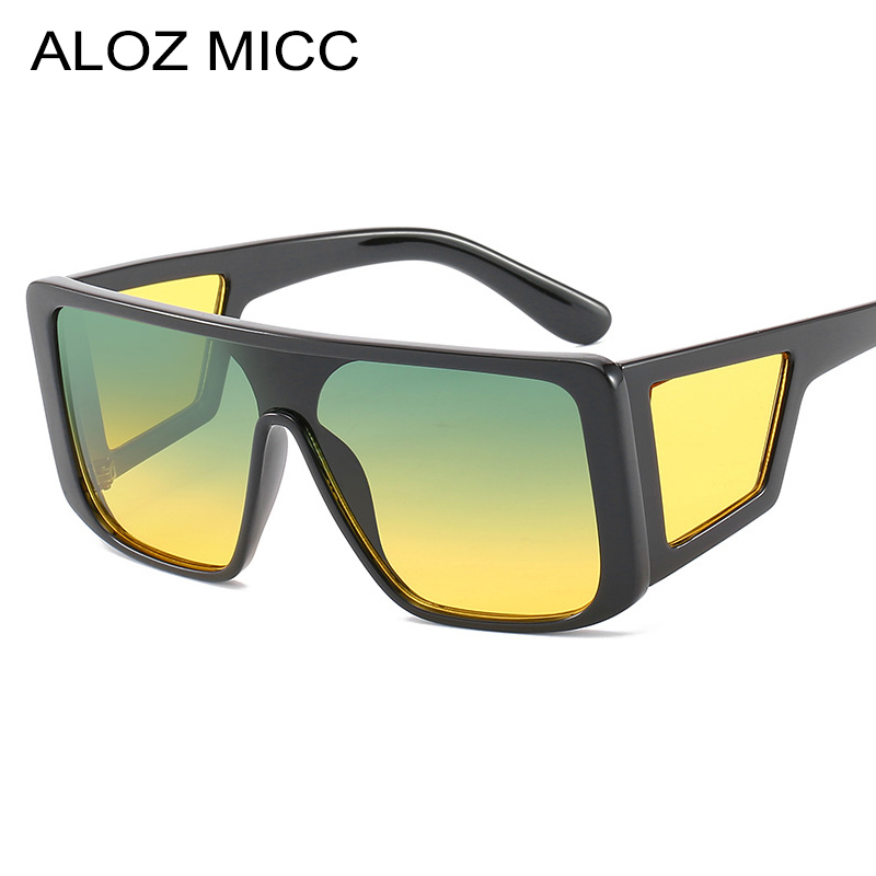 Gogfordden-Lunettes de soleil carrées punk pour femmes et hommes, lunettes de soleil à grandes montures, lunettes dégradées pour femmes, lunettes de marque de luxe, nouvelle mode