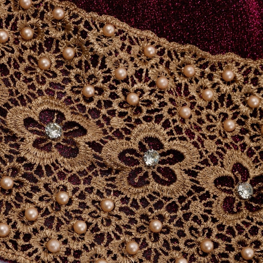 Turban élégant brodé pour femme, bonnet en dentelle à motif floral, foulard musulman, bonnets et bandeaux pour femme