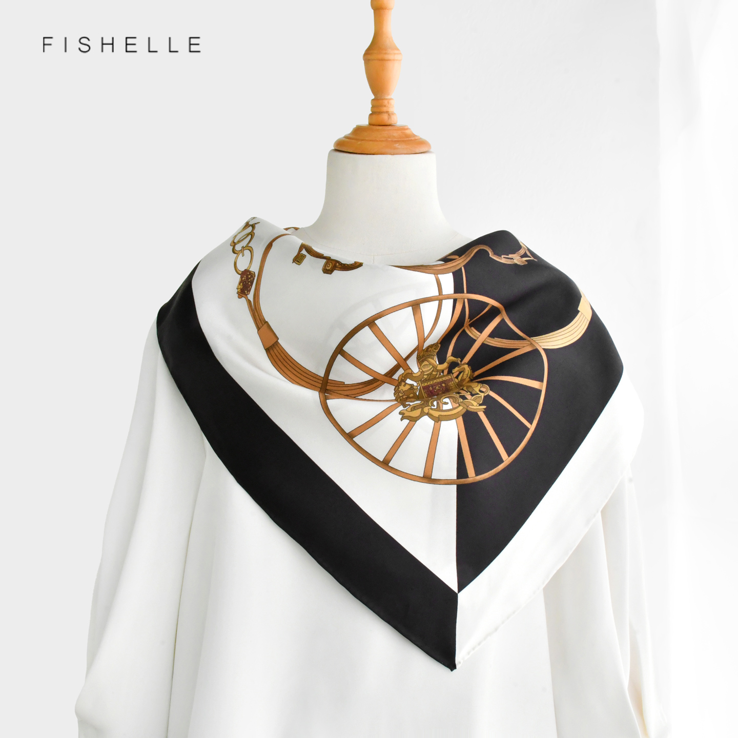 Écharpe de luxe en soie de mûrier 100% pour femme, foulard carré en twill 14MM, châle, bandana, 90x90CM, haute qualité