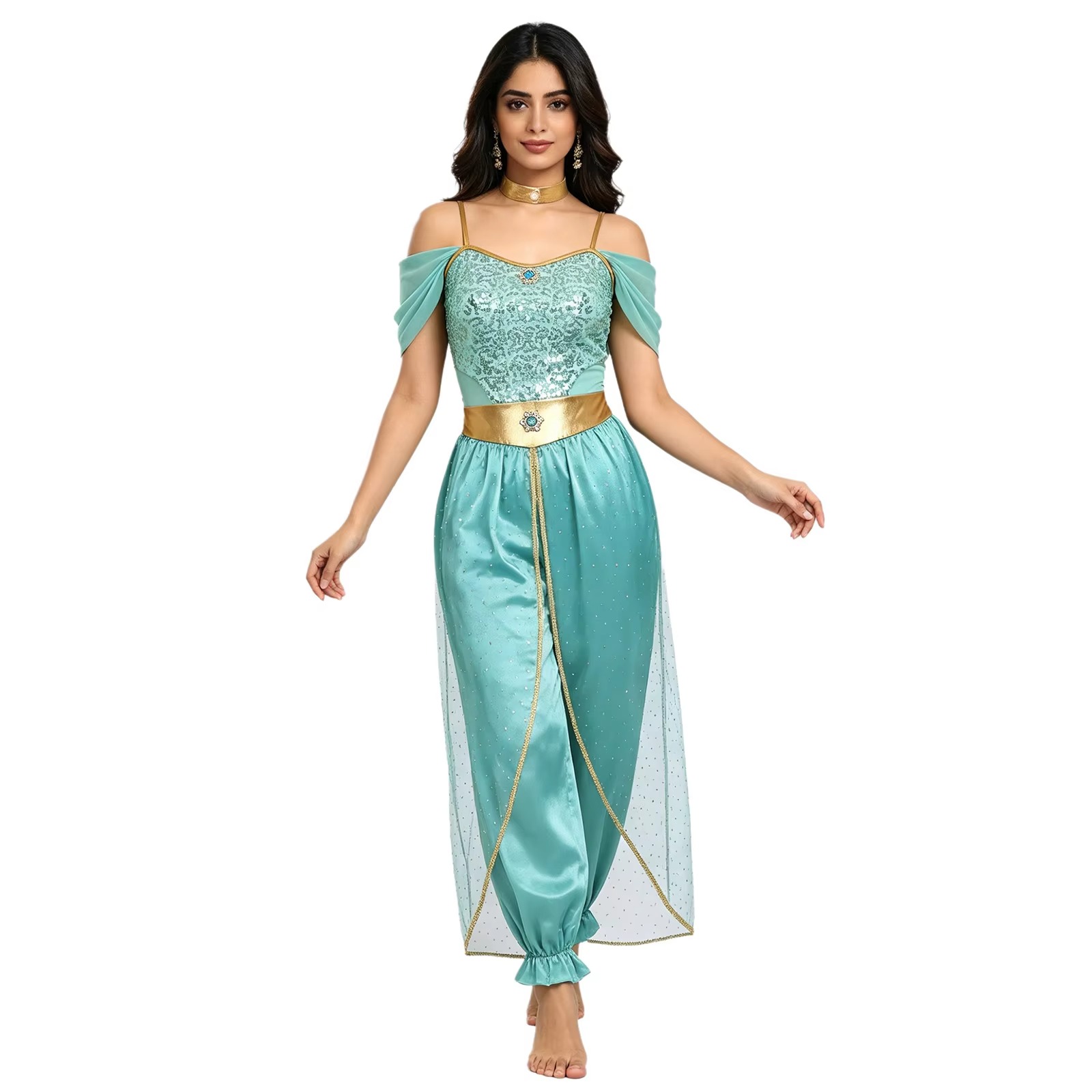 Femmes egypte indien Oriental princesse arabe Cosplay Bellywood Costume Jasmines tenue barboteuse conte de fées arabe Halloween tenues