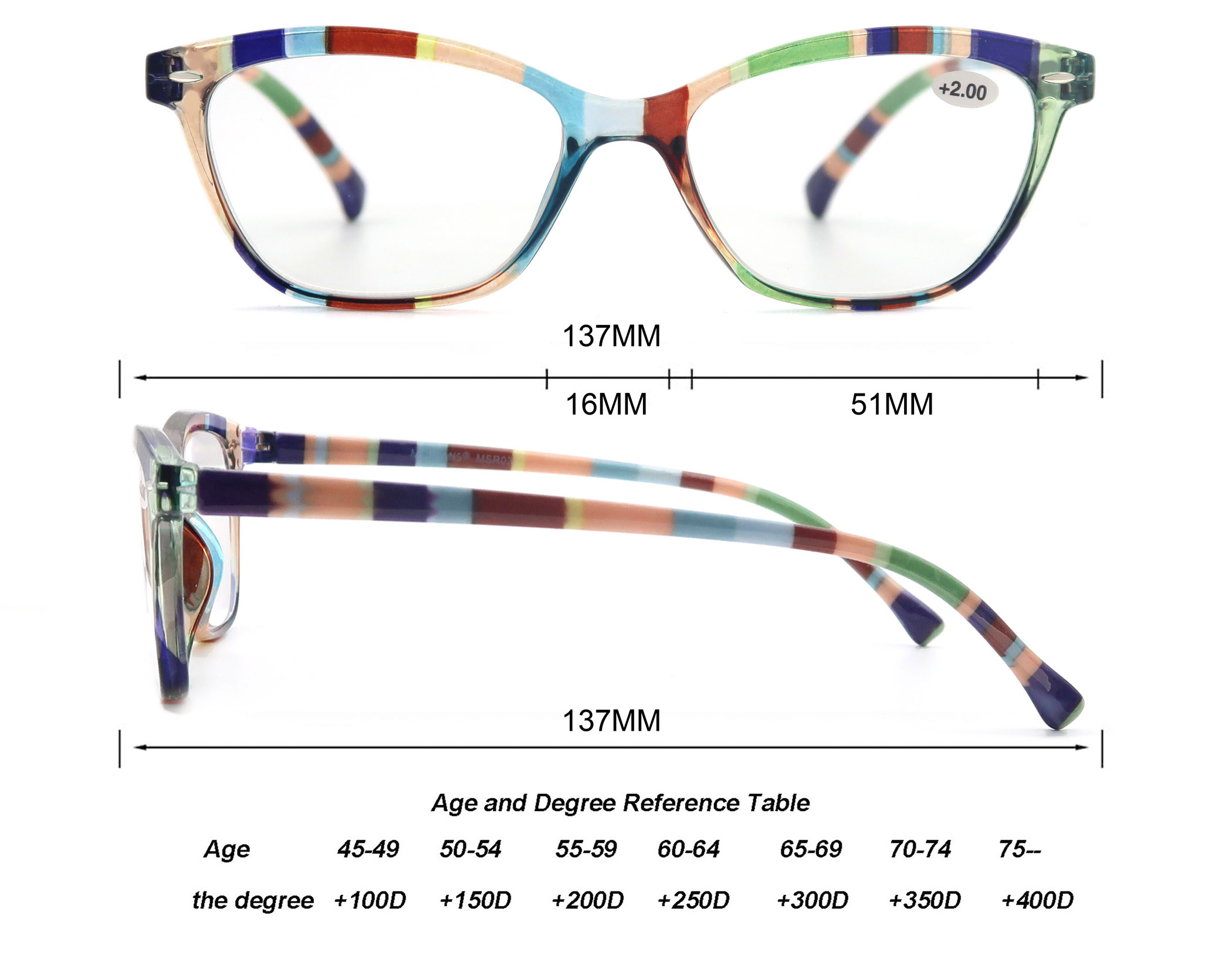Lunettes de lecture colorées œil de chat pour femmes, monture narclassique, charnière à ressort flexible, lunettes confortables avec dioptries