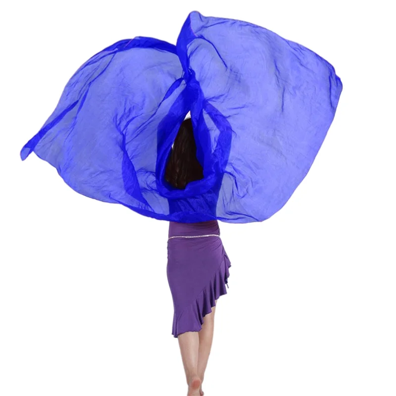 Voile de danse du ventre en soie pour filles et femmes, léger, 100% soie, fait à la main, 24 couleurs, voile de danse chinoise solide, châles de danse du ventre, enveloppes blanches