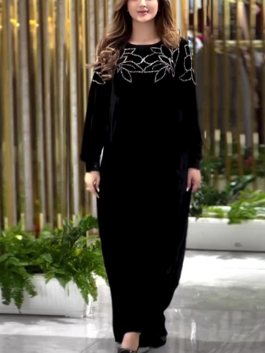 Eid Robe de soirée musulmane pour femmes Abaya printemps velours diamant robes Ramadan ceinture robes Largos dubaï Robe Jalabiya 2024