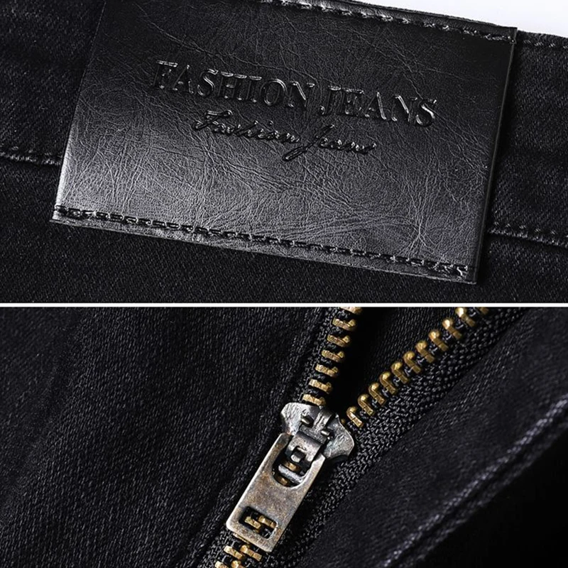 2025 nouveaux hommes mode Slim Fit jean mâle élasticité intelligent décontracté mi classiques droit Denim pantalon de mariage noir pantalon