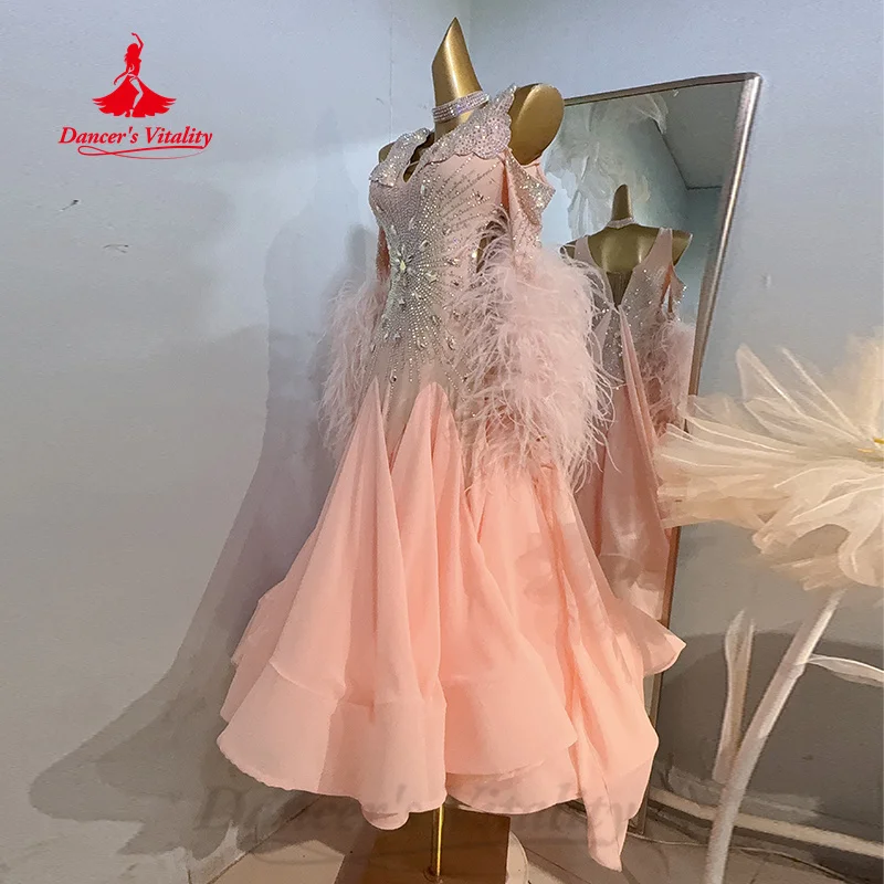 Costumes de danse modernes pour femmes, robe de concours de valse de danse de salle de bal personnalisée, vêtements de spectacle de salle de danse pour filles