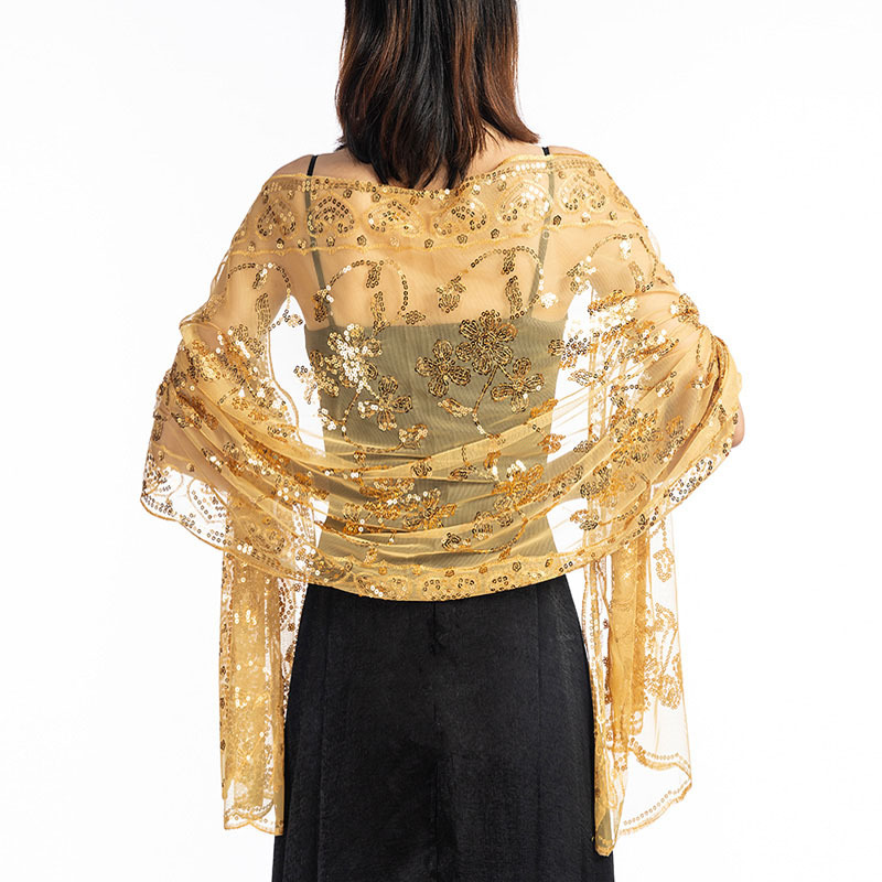 Femmes robe de soirée mariage châle paillettes haussement d'épaules enveloppes 2020 nouveau solide fête châle écharpe gland mariée boléro Cape Mariage haussement d'épaules