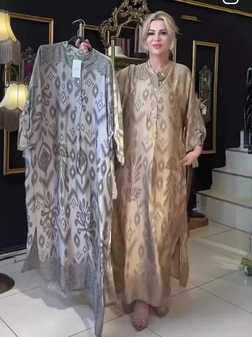 Ramadan Eid femmes musulmanes Robe imprimée Jalabiya arabe longue Robe Abaya dubaï saoudien robes maroc caftan Abayas robes modestes