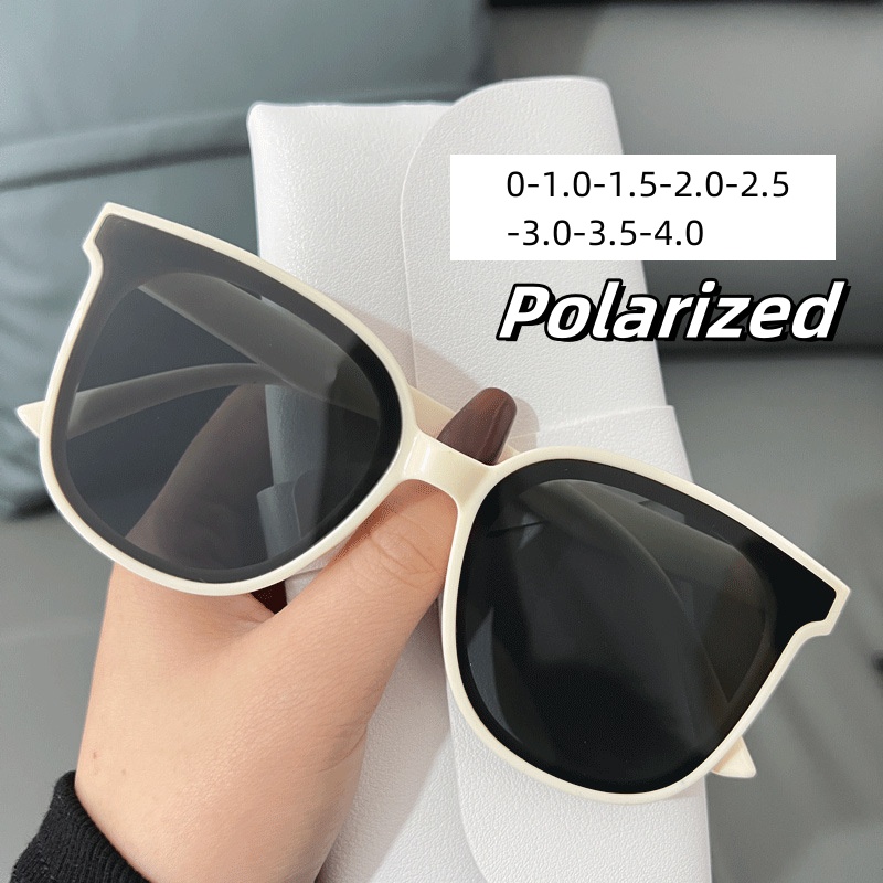Lunettes de soleil polarisées pour hommes, lunettes de myopie, protection des yeux, lunettes à monture carrée, conduite, mode, UV400, 0-1.0-1.5-4.0