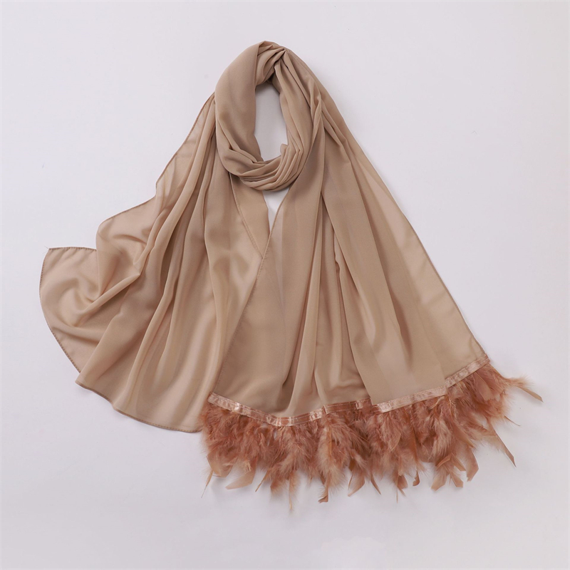 17 couleurs 70*175 cm nouvelle écharpe en mousseline de soie de couleur unie femmes musulmanes ventiler Hijab Wrap Ramadan Islam plume gland châle dame