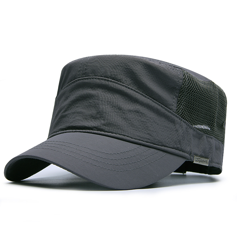 Casquette plate de l'armée pour hommes, grande tête, imperméable, grande taille, été, Polyester, grande taille, maille, chapeau militaire, 55-60cm, 60-65cm, 2021