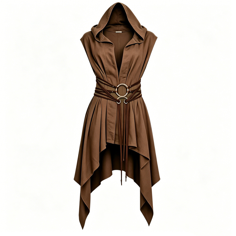 Tunique médiévale sans manches, cape irrégulière, tenue de couple, Costume unisexe pour hommes et femmes, déguisement de fête d'halloween