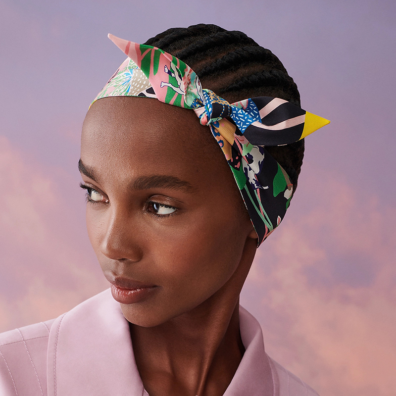 InjRing-Foulard Imprimé pour Femme, Double Couche, 86x5cm, Sous la présidence, Mode Automne 100%, 2023