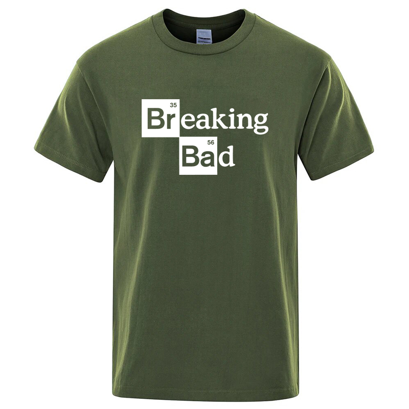 T-shirt pour homme en coton mélangé de haute qualité, col rond, Heisenberg, manches courtes, décontracté, imprimé Breaking Bad, t-shirt pour homme