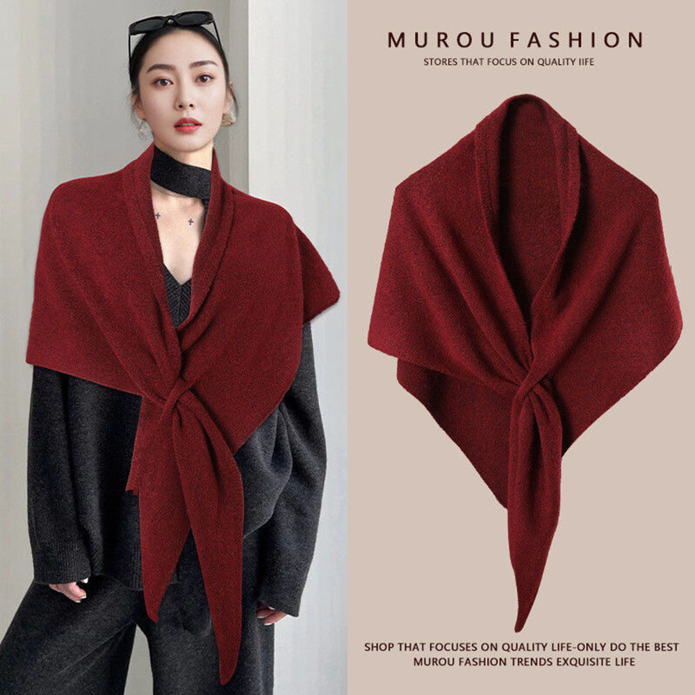 Nouveau châle écharpe triangulaire tendance pour femme, en mélange de laine, épais et chaud, idéal comme écharpe de cou ou châle d'épaule, cadeau d'hiver de haute qualité.