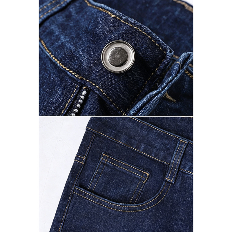 Jeans confortables et doux pour hommes, coupe slim, classiques, décontractés, à jambe droite, pantalons en denim polyvalents de haute qualité