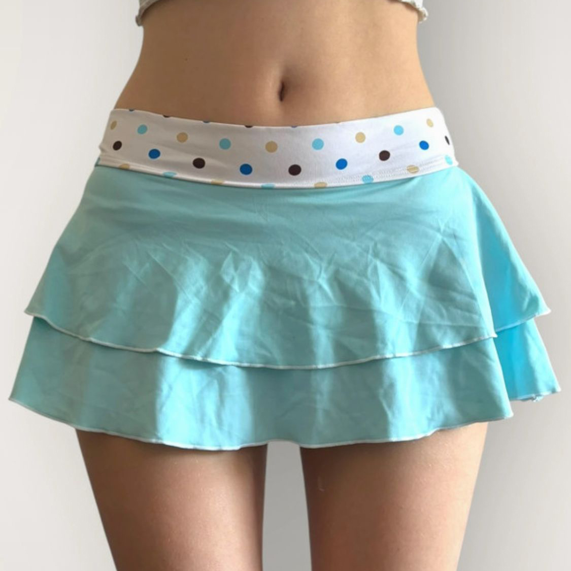 Jupes pour femmes, style rétro des années 2000, jupes féériques mignonnes à plusieurs couches, jupes vintage à pois, jupes à volants, mini-jupes, style E-girl, Kawaii, streetwear Y2k