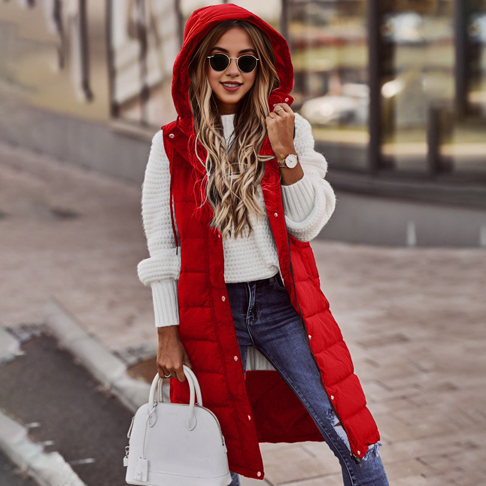Manteau Long en Coton Glacé à Capuche pour Femme, Doudoune Matelassurera, Gilet Chaud, Vêtements d'Extérieur, 2XL, Automne et Hiver