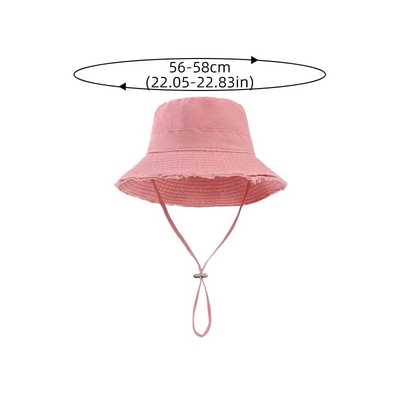 Chapeau Bob d'été pour Femme, Style Coréen Rose, à Large Bord, Protection Solaire pour Plage et Voyage, Chapeau Panama