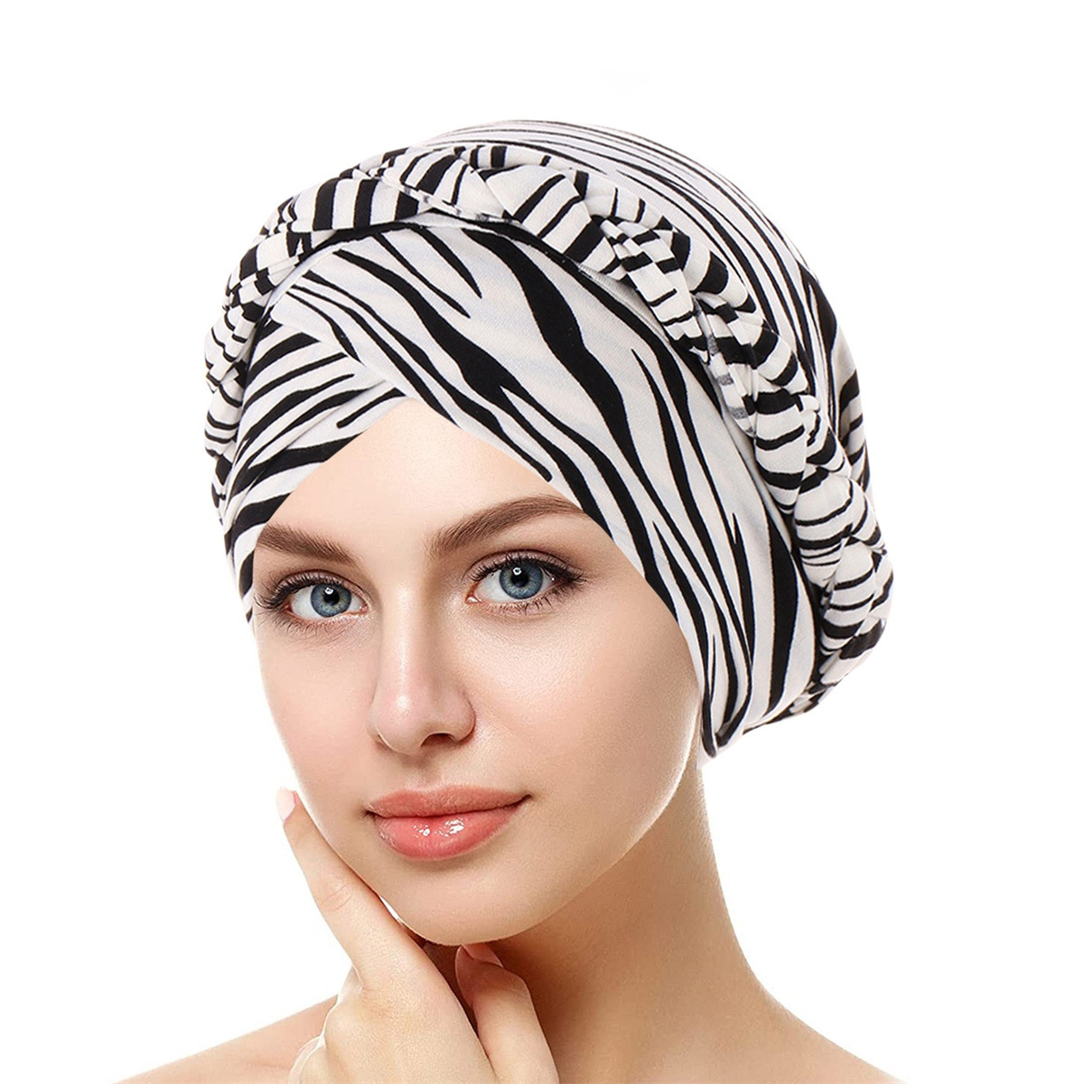 Casquette Hijab musulmane croisée sur le front pour femmes, Turban doux et élastique pour dames, imprimé à la mode, pour Ramadan, nouvelle collection 2024