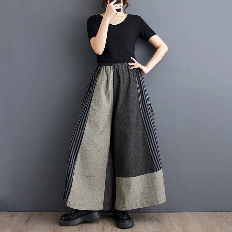 Jean décontracté ample d'été, nouveau jean vintage patchwork pour femme, taille haute, pantalon en denim 2026, pantalon à jambes larges