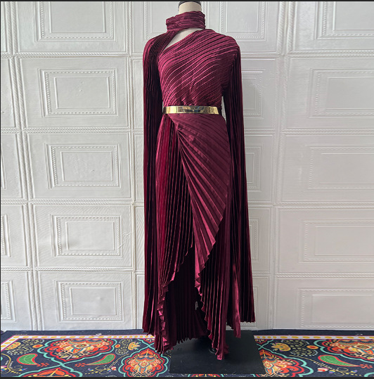 Robes pour femmes tempérament mode 2025 automne nouveau manches chauve-souris châle fendu élégant fête robes soirée longue robe