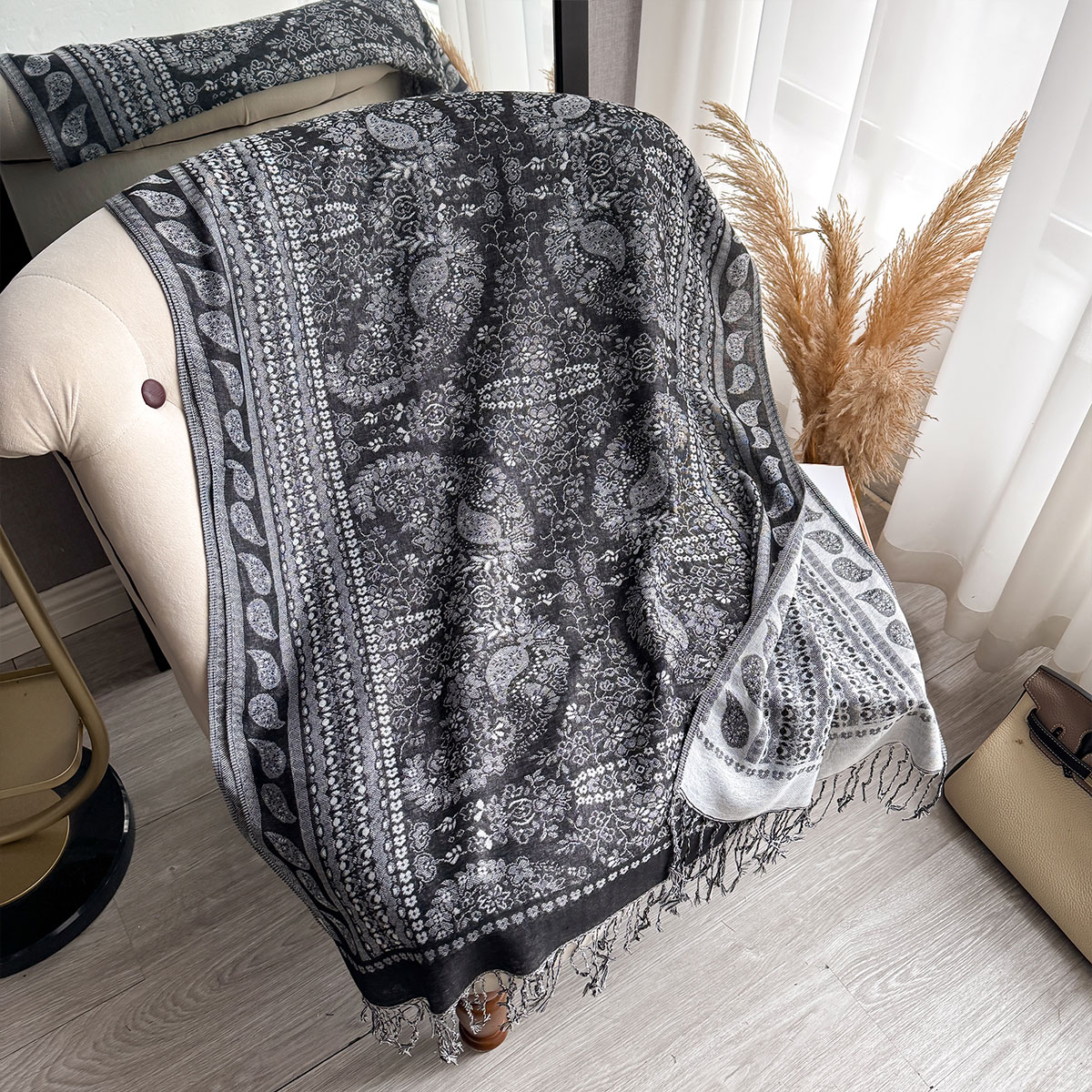 Écharpe de styliste pour femmes, marque de luxe, Style bohème, châle Jacquard, motif Paisley, Hijab musulman, Pashmina, protection solaire, 2025